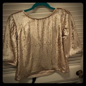 Cropped sequin blouse